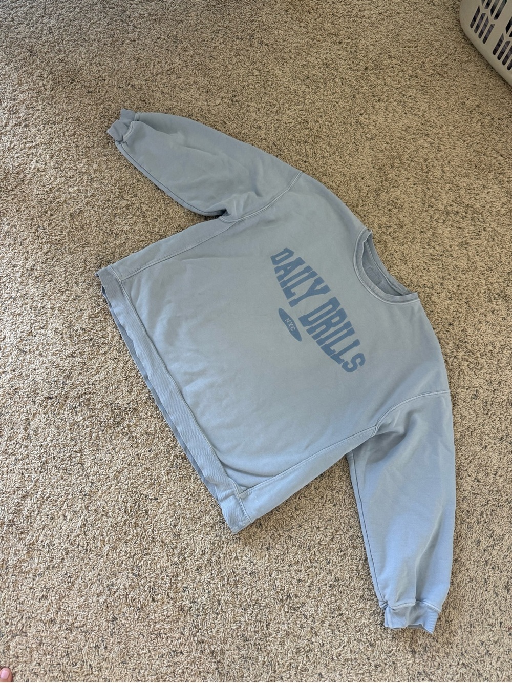 Daily Drills Light Blue Crewneck Sweatshirt with Chest Logo
